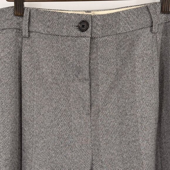 Vero Moda Womens Grey Melange herringbone Wide Trousers pants size 12 new $75 - Picture 11 of 16